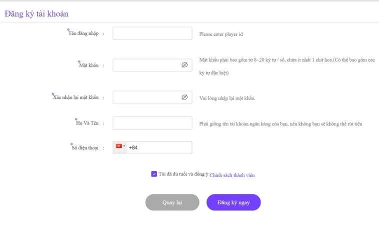 Đăng Ký Bet88 Nhanh Trong 3 Phút Với Bảo Mật SSL 256-Bit 2 Giao diện đăng ký Bet88